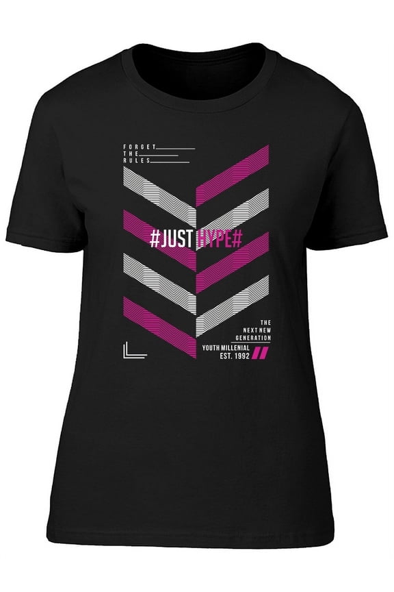 Millenial Youth Hype Graphic T-Shirt Women -Image by Shutterstock, Female 3X-Large