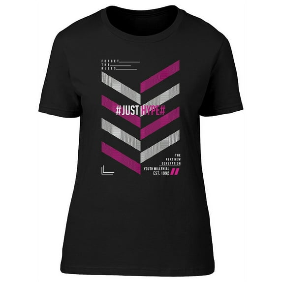Millenial Youth Hype Graphic T-Shirt Women -Image by Shutterstock, Female x-Large