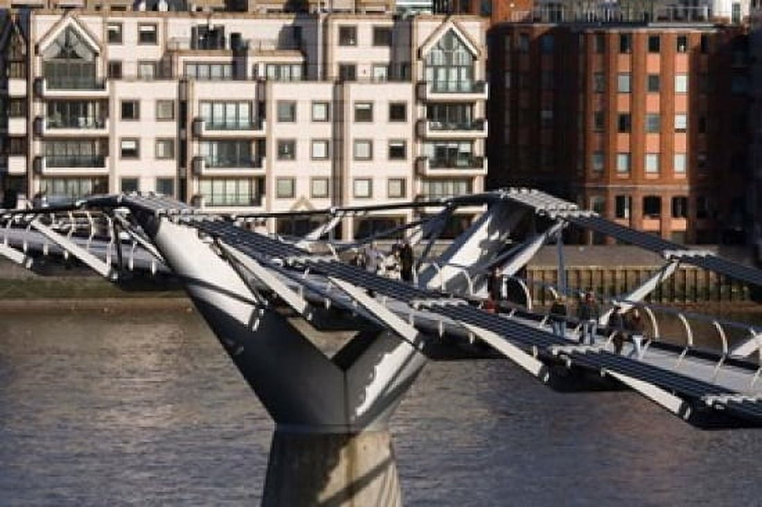 Millenium Bridge London England Canvas Art - Walter Bibikow DanitaDelimont (35 x 23)