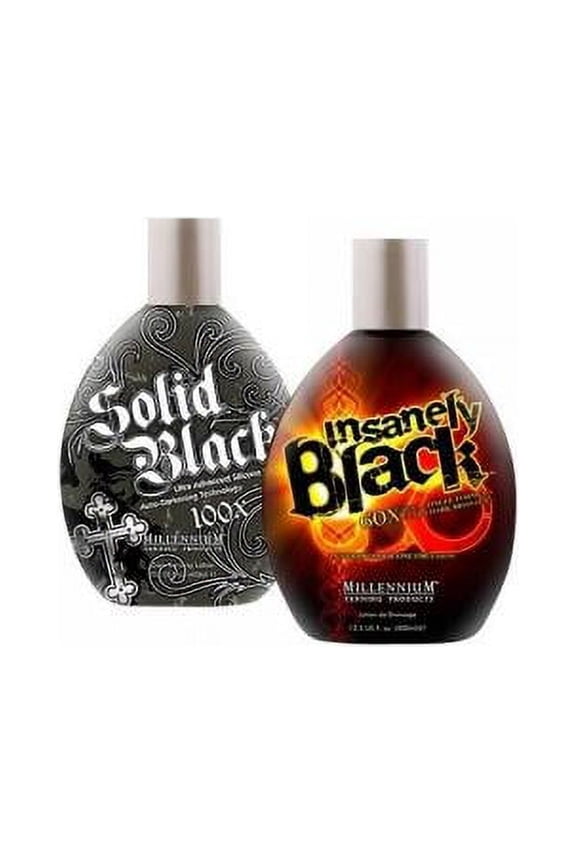 Millenium Tanning Indoor Tanning Bed Lotion, Insanely Black and Solid Black, 13.5 Ounce