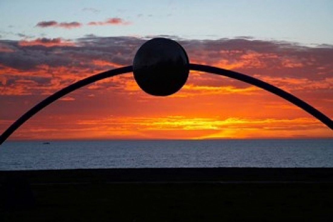 Millennial Arch Ecliptic Sunset No Island New Zealand Canvas Art - David Wall DanitaDelimont (24 x 15)