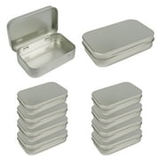 Millennial Essentials Metal Rectangular 10 L Hinged Tins, Silver, 10 Count Pack