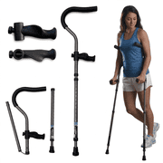 Short 48" to 59" in-Motion Pro Underarm Crutches by Millennial Medical   Foldable, Ergonomic, Spring-Assist, 350 lb Capacity, 1 Pair