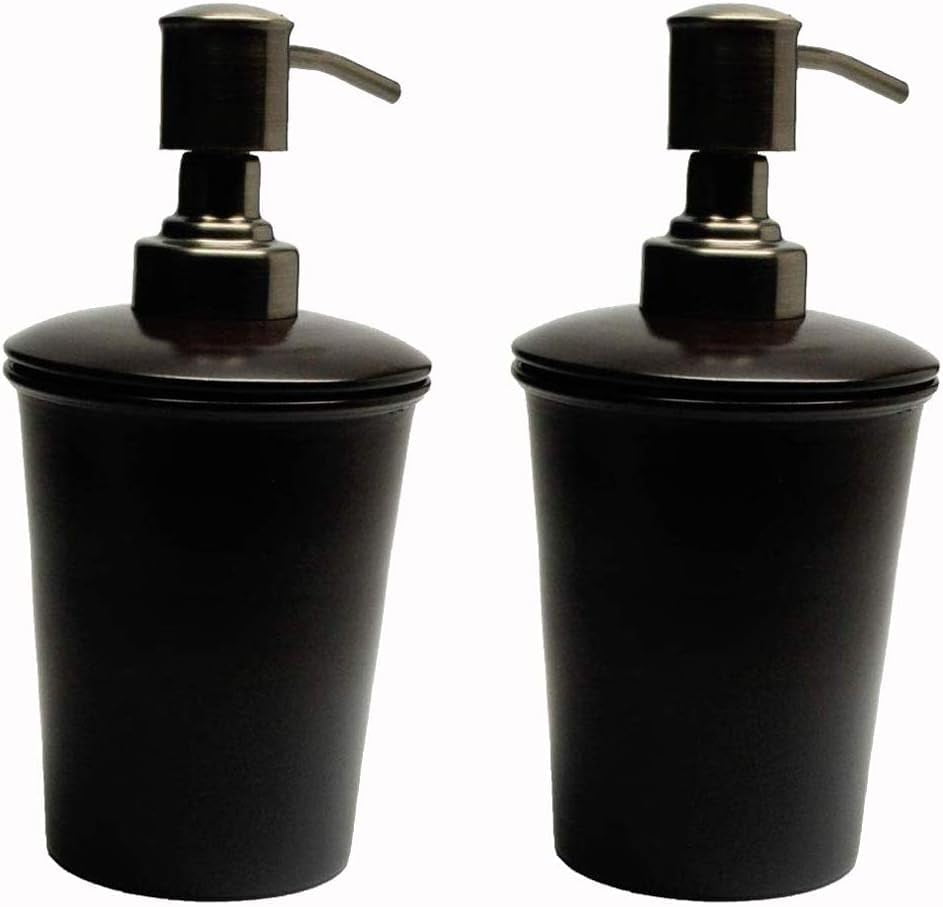 Millennium Collection Refillable Liquid Soap & Lotion Dispenser Set - Elegant Antique Copper Finish, Versatile for Bathroom Vanity, Kitchen Sink, Office, and Home Decor (Set of 2)