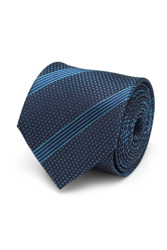 Millennium Falcon Blue Striped Silk Men's Necktie