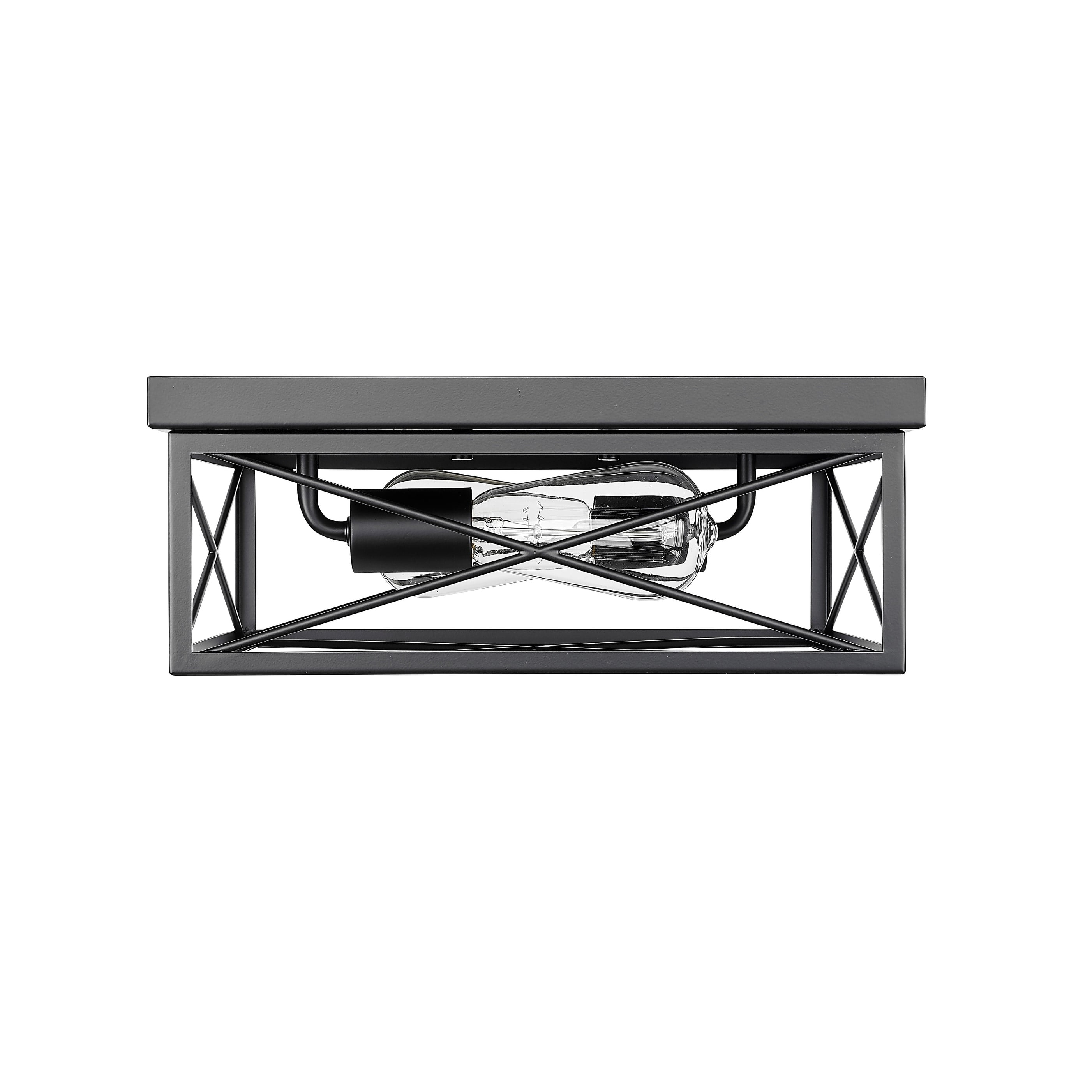 Matte Black Glass Indoor/Outdoor LED Flush Mount Light Fixture