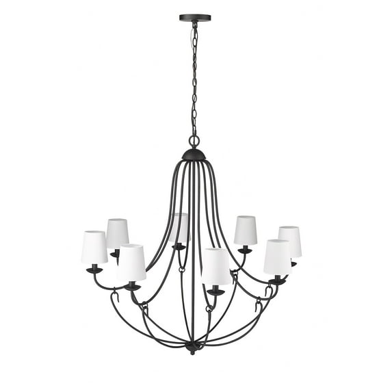12108-MB Millennium Lighting Eisley - 8 Light Chandelier-38.25 Inch Tall and 36 Inch Wide-Matte Black Finish