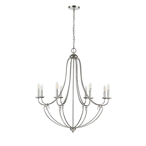 12108-PN Millennium Lighting Eisley - 8 Light Chandelier-38.25 Inch Tall and 36 Inch Wide-Polished Nickel Finish