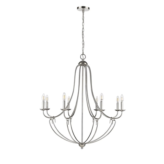 12108-PN Millennium Lighting Eisley - 8 Light Chandelier-38.25 Inch Tall and 36 Inch Wide-Polished Nickel Finish