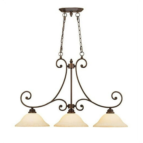 Millennium Lighting 1233-RBZ Oxford 3-Light Island in Rubbed Bronze