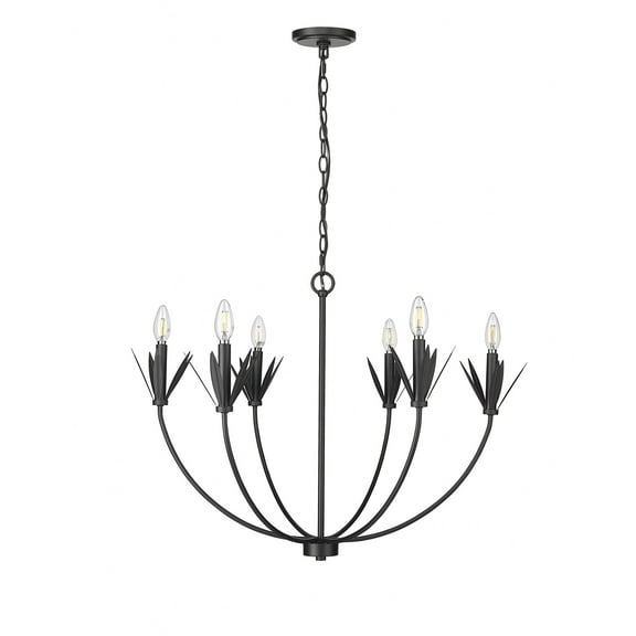 12706-MB-Millennium Lighting-Primrose - 6 Light Chandelier-22.75 Inch Tall and 30.5 Inch Wide-Matte Black Finish