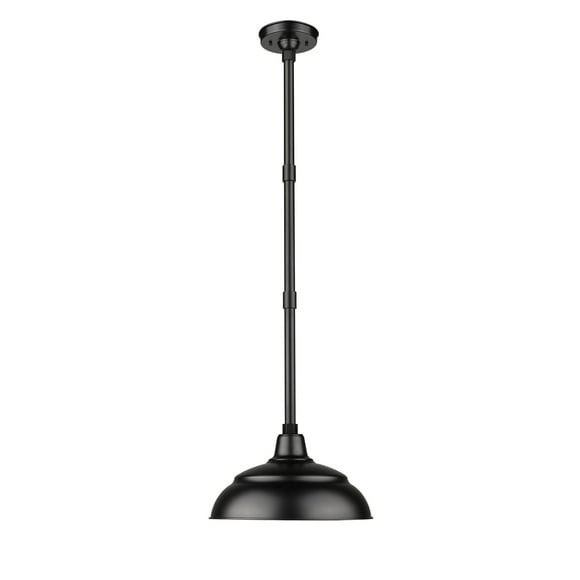 Millennium Lighting  14" Warehouse Shade with Stems & Canopy Satin Black Black Satin