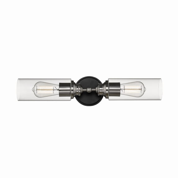 2412-MB/BN Millennium Lighting 2 Light Bath Vanity-5.5 Inch Tall and 23.5 Inch Wide-Matte Black/Brushed Nickel Finish