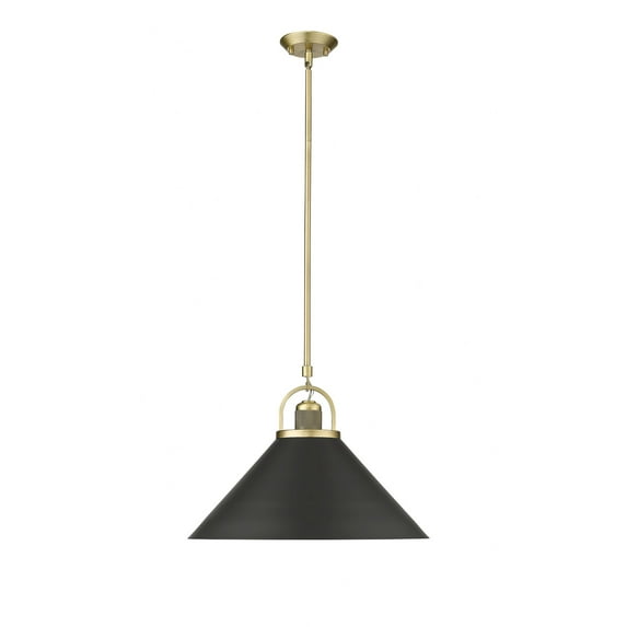 Millennium Lighting  Artistan 1 Light Pendant Fixture 18.1 Inch - Vintage Brass / Matte Black
