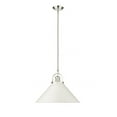 thumbnail image 1 of Millennium Lighting  Artistan 1 Light Pendant Fixture 18.1 Inch - Polished Nickel/Matte White, 1 of 6
