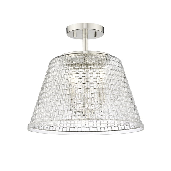 Millennium Lighting 22100-PN Saben 3 Light 15" Wide Semi-Flush Ceiling Fixture - Nickel