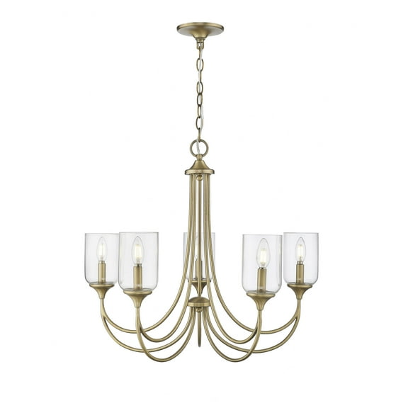 22405-VB Millennium Lighting Waddingham - 5 Light Chandelier-23 Inch Tall and 27 Inch Wide-Vintage Brass Finish