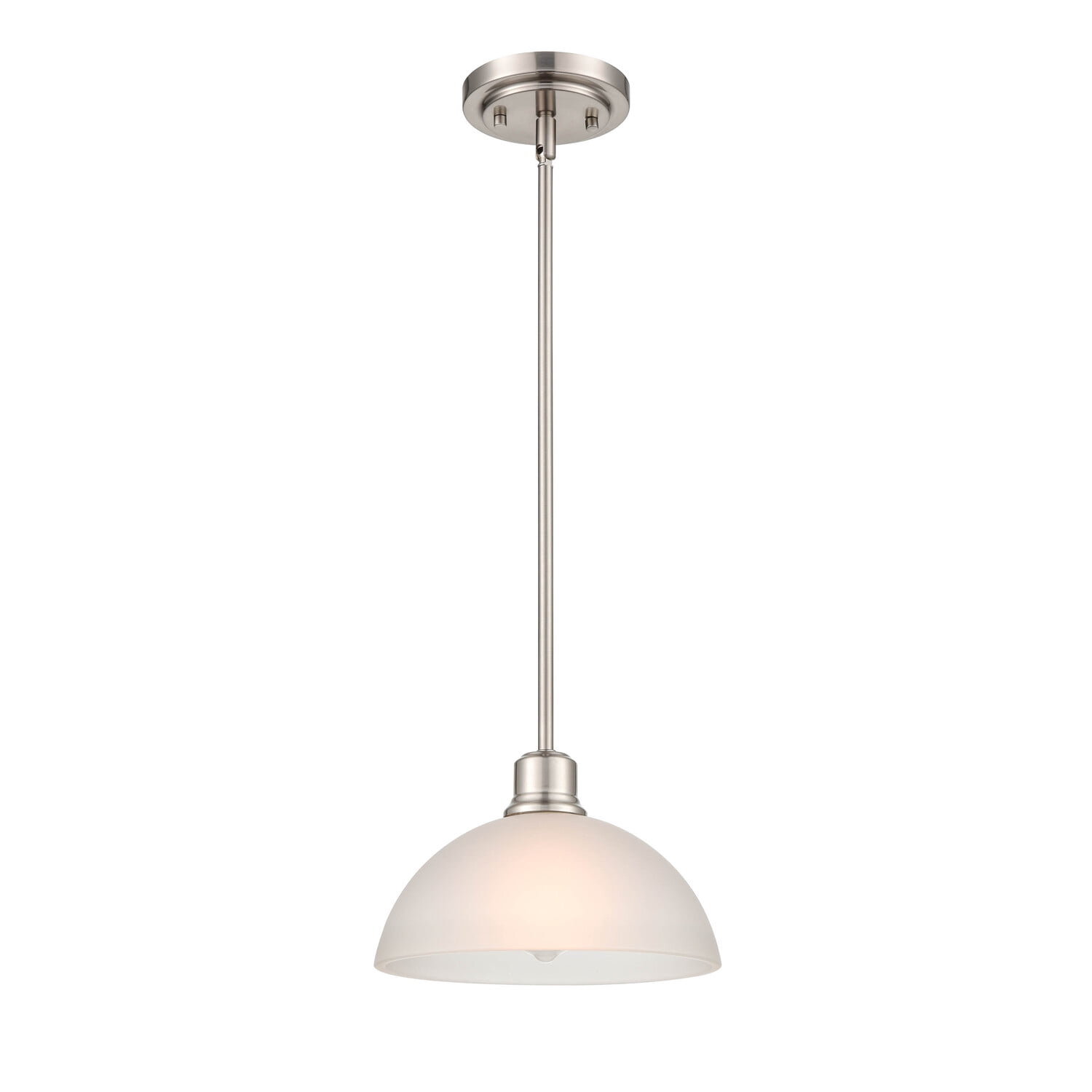Elegant Amberle Brushed Nickel 9.5'' Bowl Pendant Light