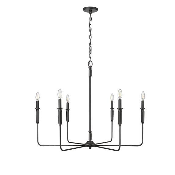29406-MB Millennium Lighting Savanne - 6 Light Chandelier-30.3 Inch Tall and 38 Inch Wide-Matte Black Finish