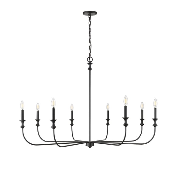 Millennium Lighting 29608 Savanne 8 Light 48" Wide Taper Candle Style Chandelier - Black