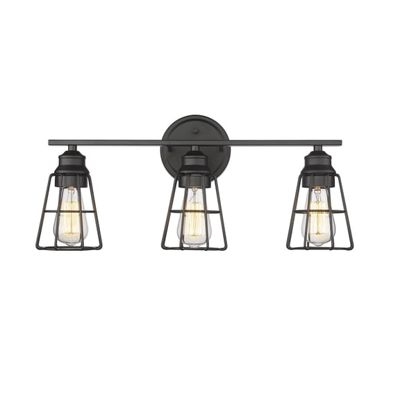 3383-MB Millennium Lighting 3 Light Bath Vanity-10.5 Inches Tall and 22.88 Inches Wide-Matte Black Finish