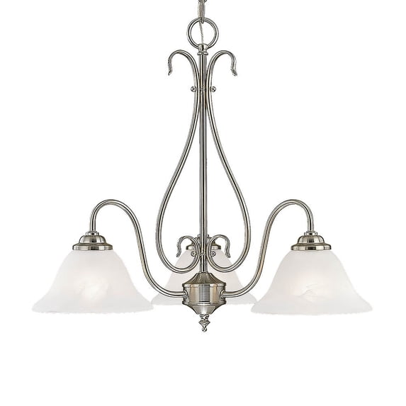 793-SN Millennium Lighting 3 Light Chandelier-20 Inches Tall and 22.5 Inches Wide-Satin Nickel Finish -Traditional Installation