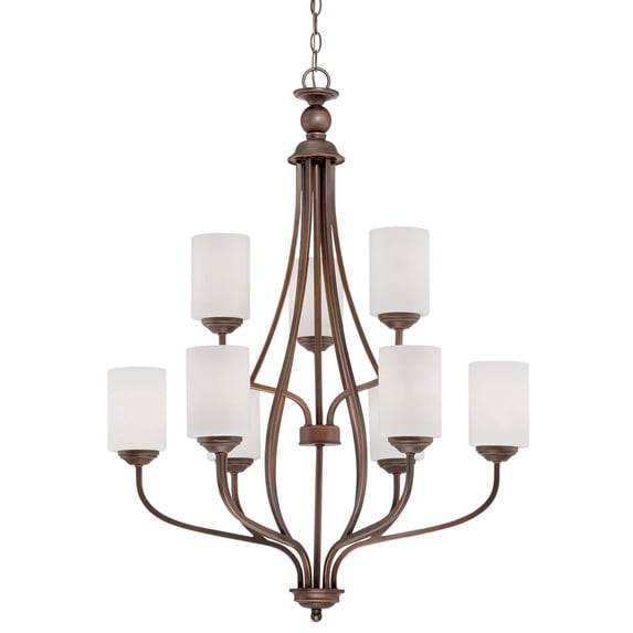 Millennium Lighting 3059 Lansing 9 Light 2 Tier Shaded Chandelier - Bronze
