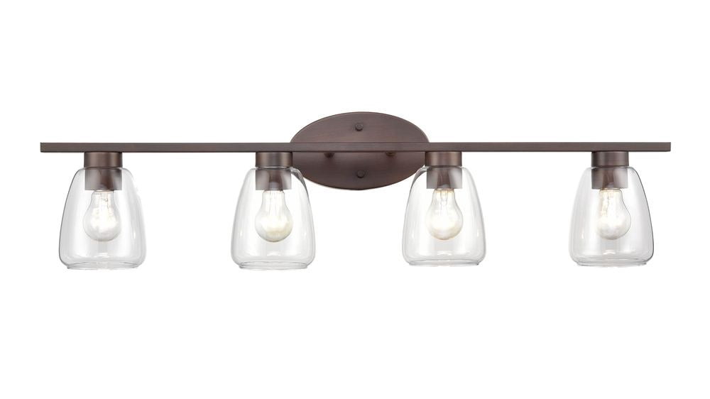 Millennium Lighting  4 Light  Bathroom Vanity Fixture in Multiple Finishes and Clear Glass Shades Rubbed Bronze Bronze Oil Rubbed