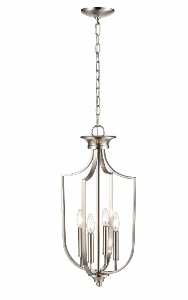 Brushed Nickel 4-Light Glass Pendant for Kitchen Island