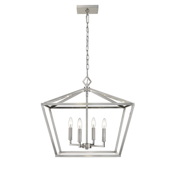 3294-SN-Millennium Lighting-4 Light Pendant-21 Inch Tall and 23 Inch Wide-Satin Nickel Finish -Traditional Installation