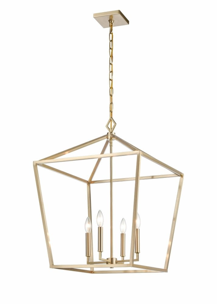Elegant Modern Gold 20" Indoor/Outdoor Taper Candle Pendant