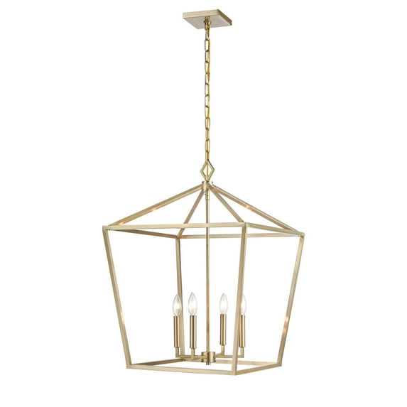 3254-MG Millennium Lighting Corona - 4 Light Pendant-30 Inch Tall and 20 Inch Wide-Modern Gold Finish -Traditional Installation