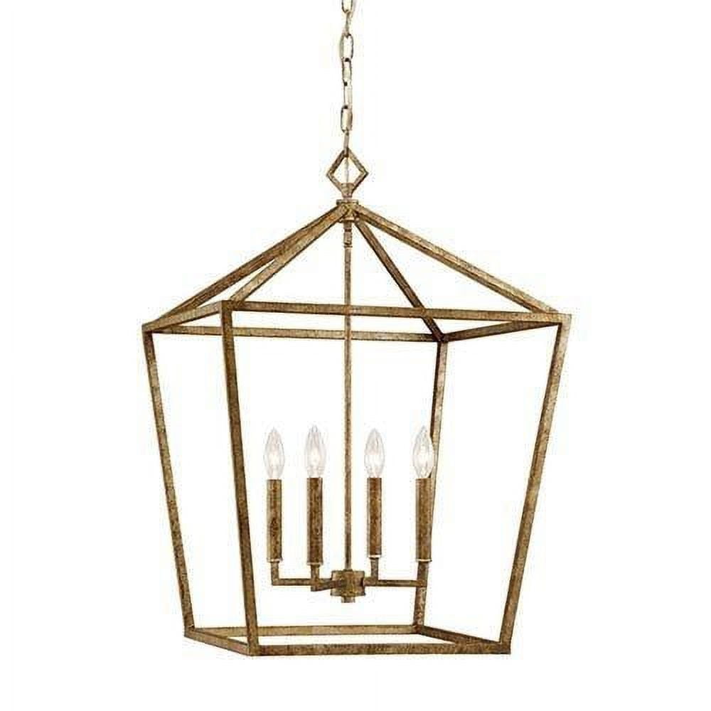 Vintage Gold 4-Light 20" Wide Taper Candle Pendant