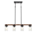 thumbnail image 1 of Millennium Lighting 4-light Metal Island Light in Matte Black/Wood Grain, 1 of 5