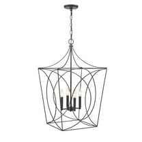 4000-MB Millennium Lighting Tracy - 4 Light Pendant-30.5 Inch Tall and 18 Inch Wide-Matte Black Finish -Traditional Installation