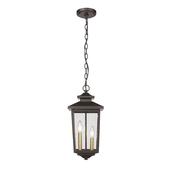 4643-PBZ Millennium Lighting Eldrick - 2 Light Outdoor Hanging Lantern-17.9 Inches Tall and 8.3 Inches Wide-Powder Coat Bronze Finish
