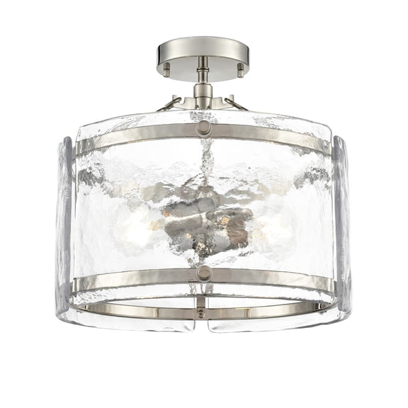 Millennium Lighting 47002-PN Bennetti 2 Light 15" Wide Semi-Flush Drum Ceiling Fixture -