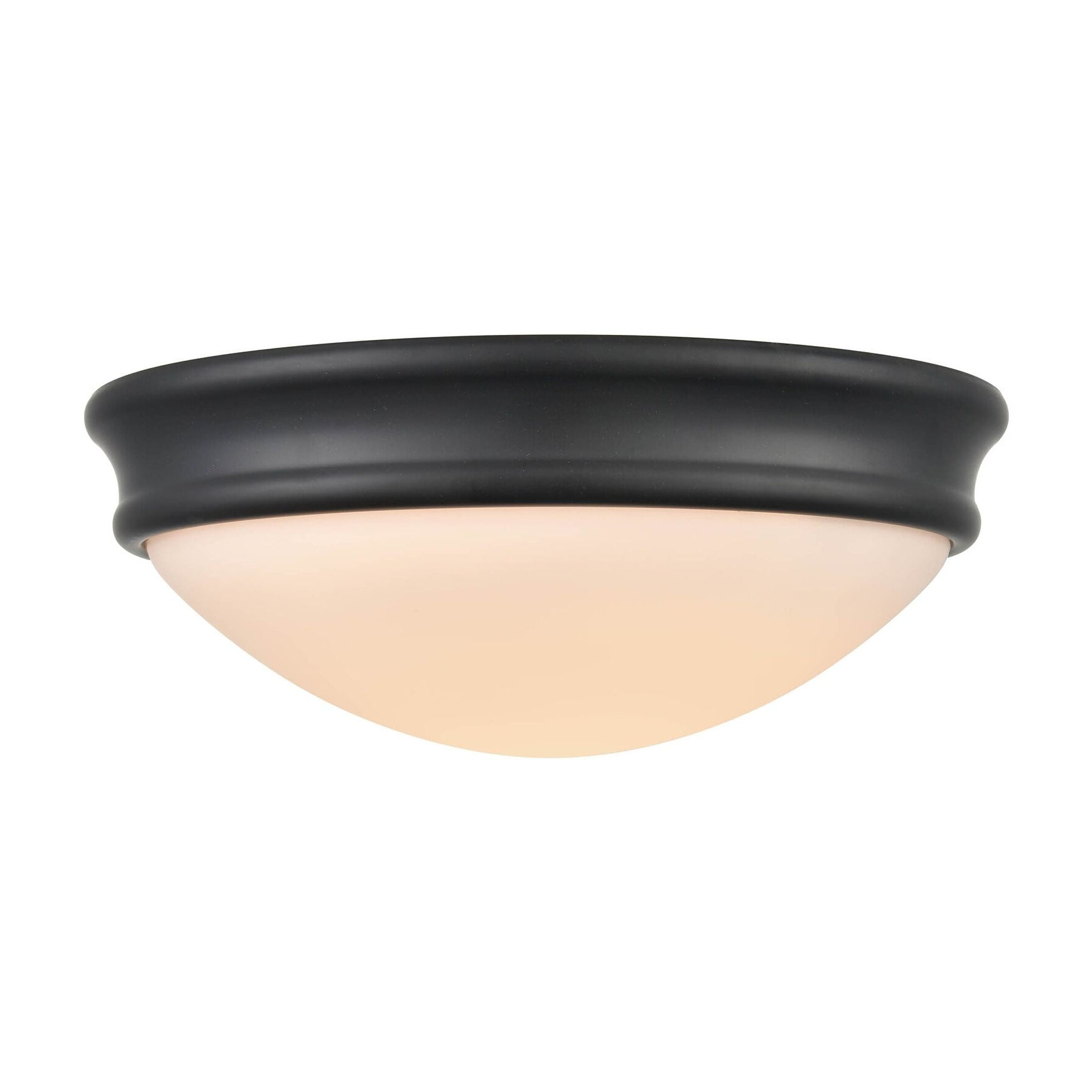 Matte Black Glass Flush Mount Bowl Light