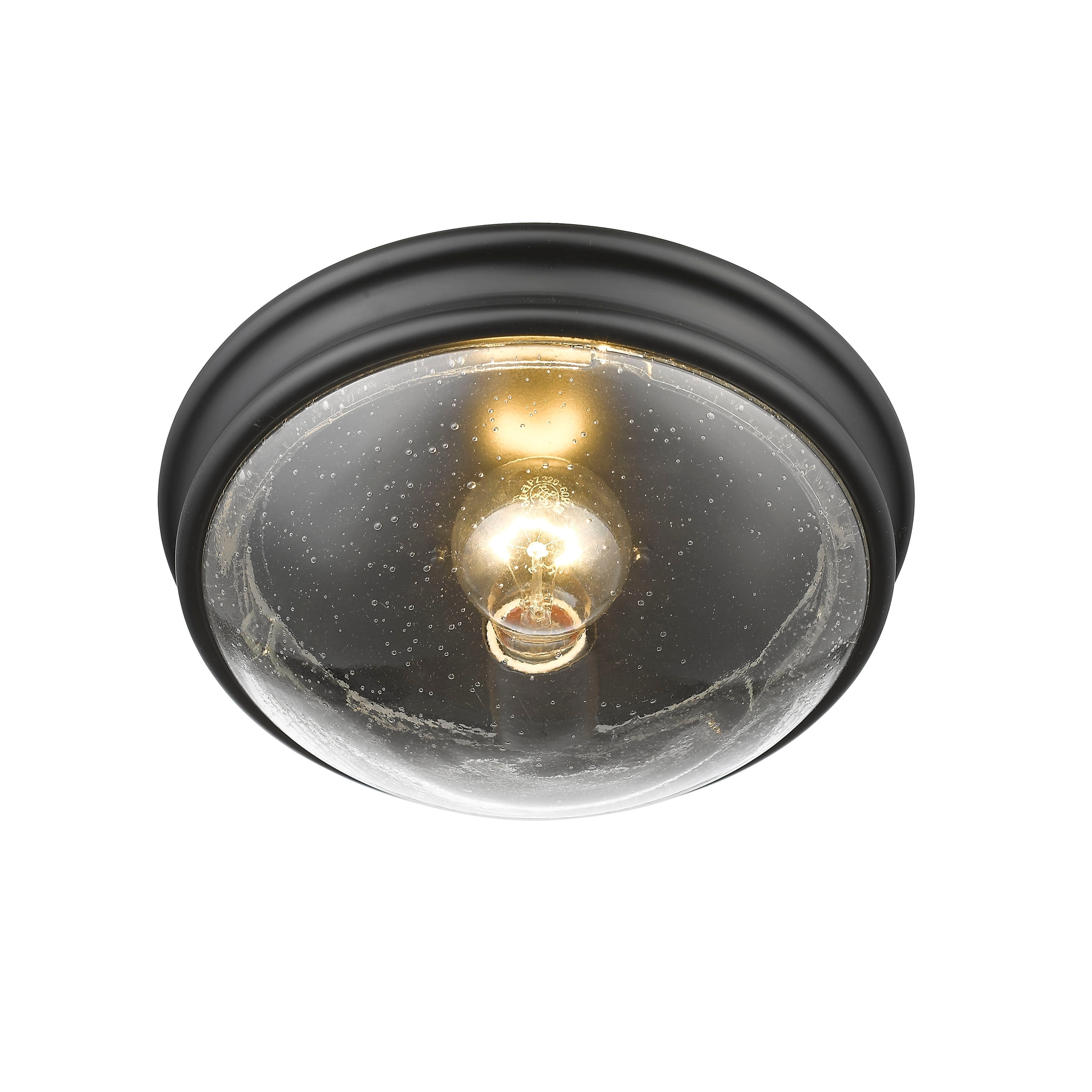 Eclipse 10'' Matte Black Glass & Chrome LED Flush Mount Ceiling Light