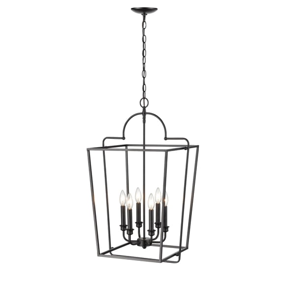 3238-MB Millennium Lighting 6 Light Pendant-30 Inches Tall and 18 Inches Wide-Matte Black Finish -Traditional Installation