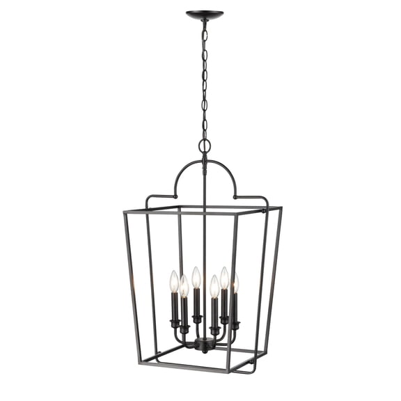 3238-MB Millennium Lighting 6 Light Pendant-30 Inches Tall and 18 Inches Wide-Matte Black Finish -Traditional Installation