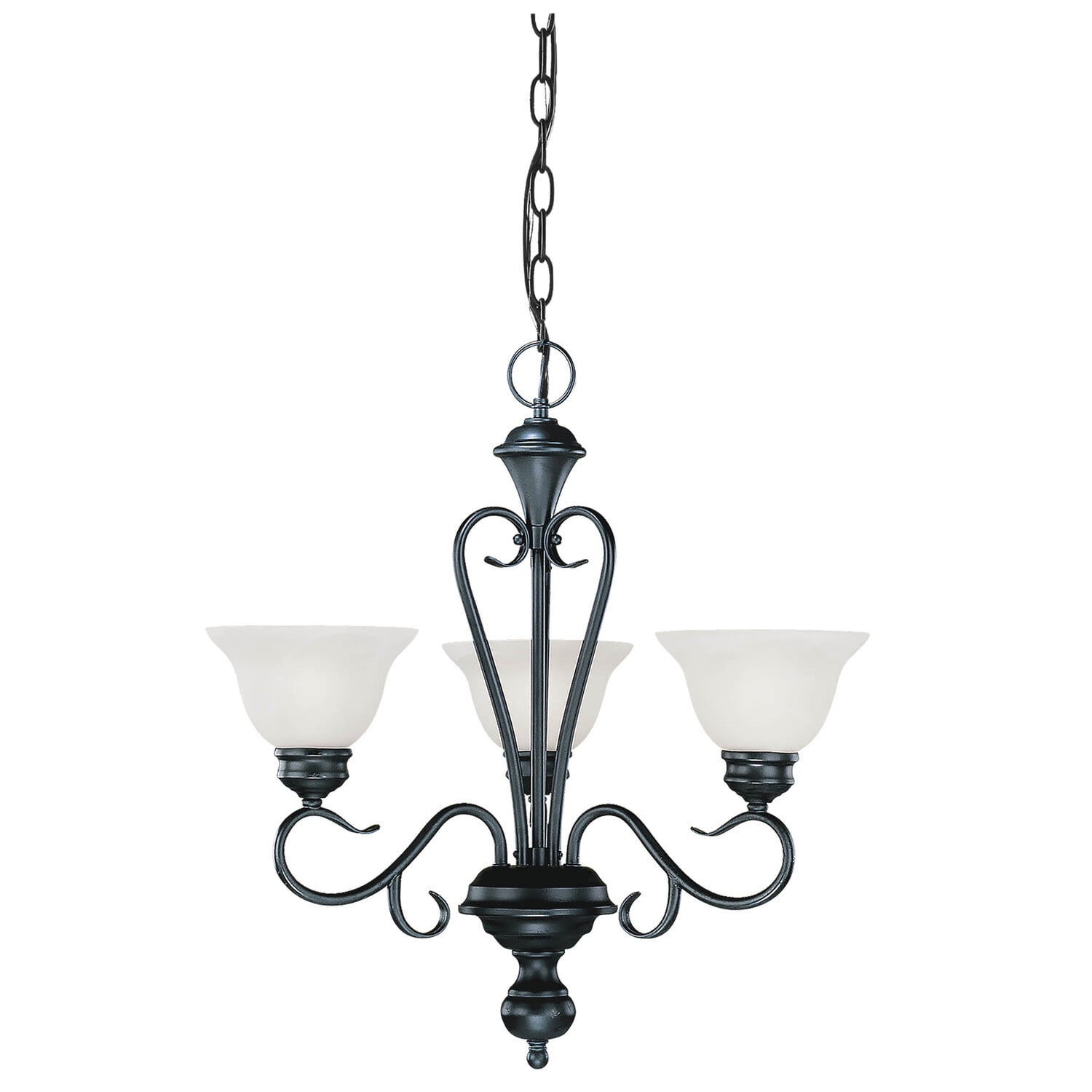 Black Transitional 3-Light Devonshire Chandelier