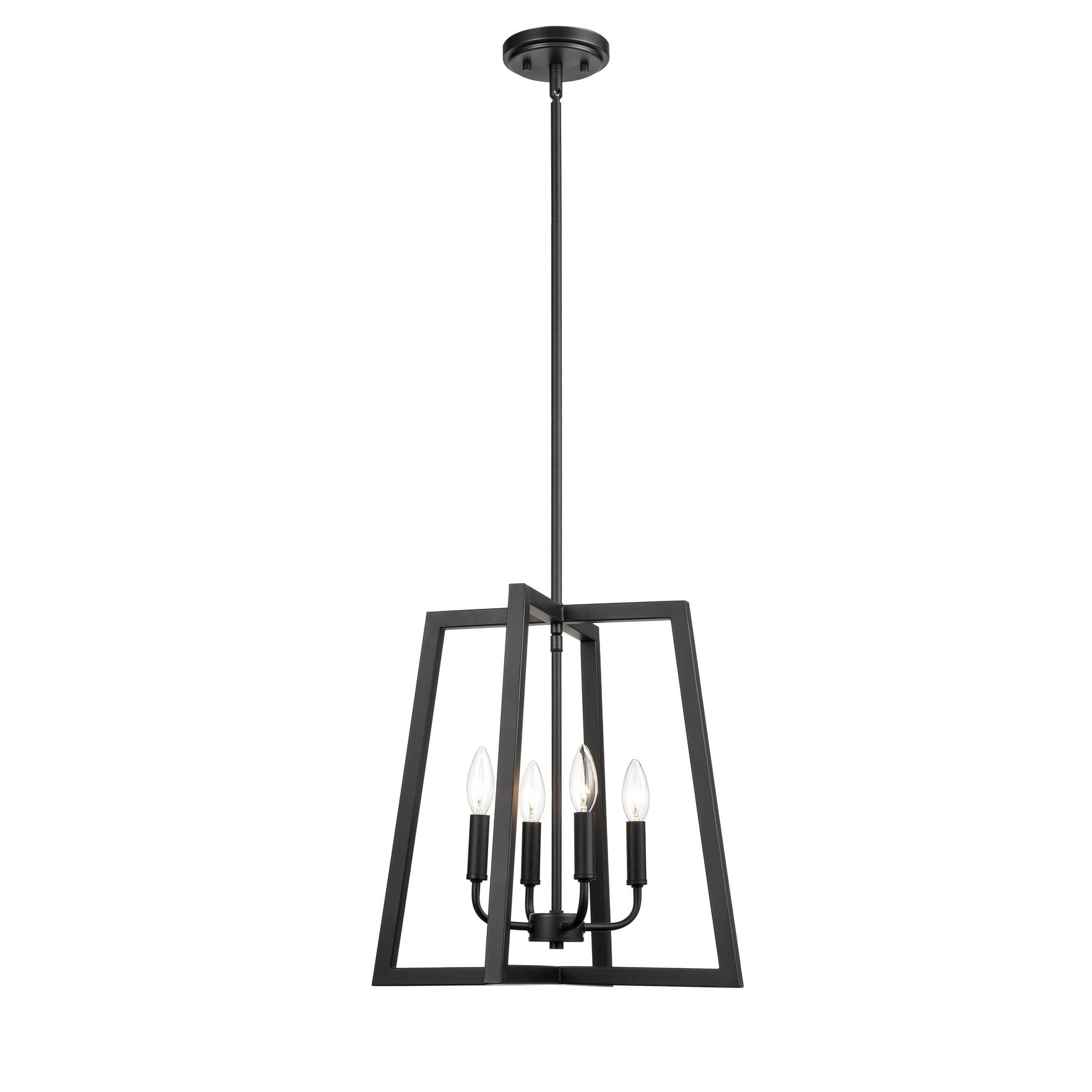 Matte Black Modern 4-Light 17" Wide Pendant
