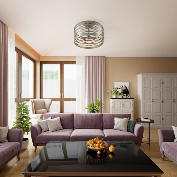 Millennium Lighting 929 Lighting 3 Light Metal Semi-Flush Ceiling Mount in Multiple Finishes Antique Nickel Antiqued Nickel