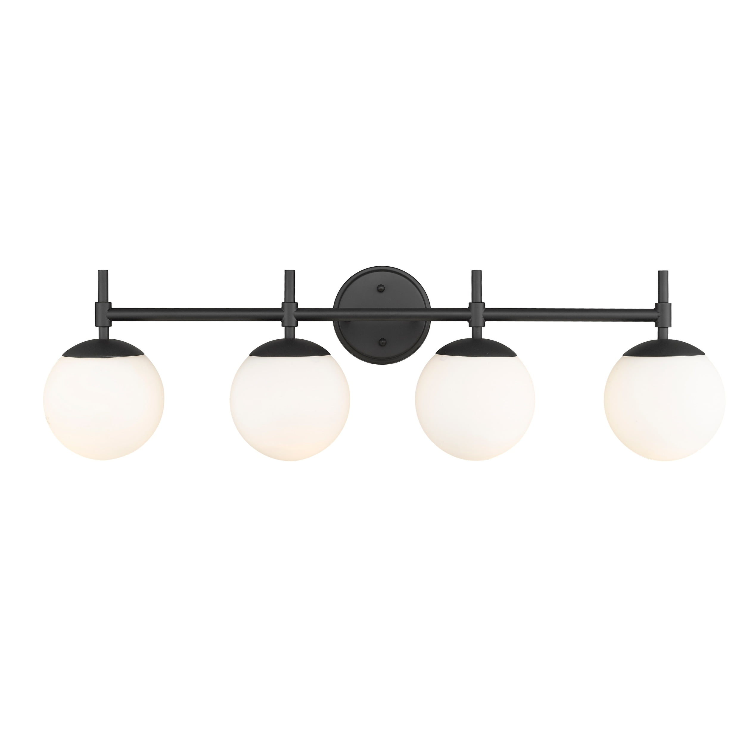 Millennium Lighting 929 Lighting 4 Light Bathroom Vanity Fixture with Opal Glass Shades Matte Black Black Matte 4 to 8 Inches