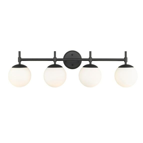 Millennium Lighting 929 Lighting 4 Light Bathroom Vanity Fixture with Opal Glass Shades Matte Black Black Matte 4 to 8 Inches