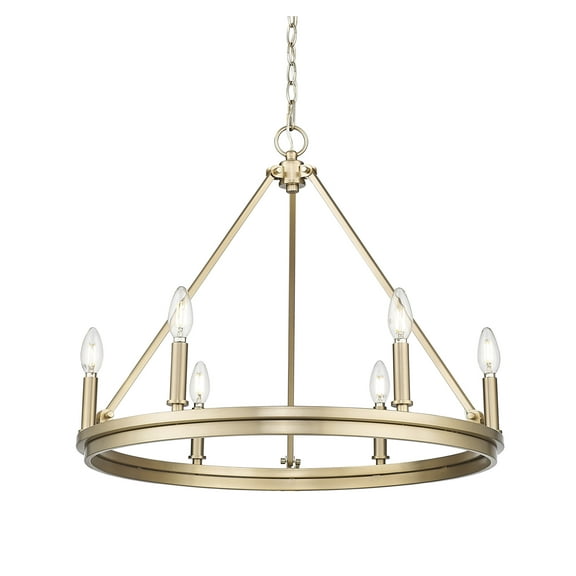 Millennium Lighting 9506 Carruth 6 Light 25" Wide Taper Candle Style Chandelier - Gold