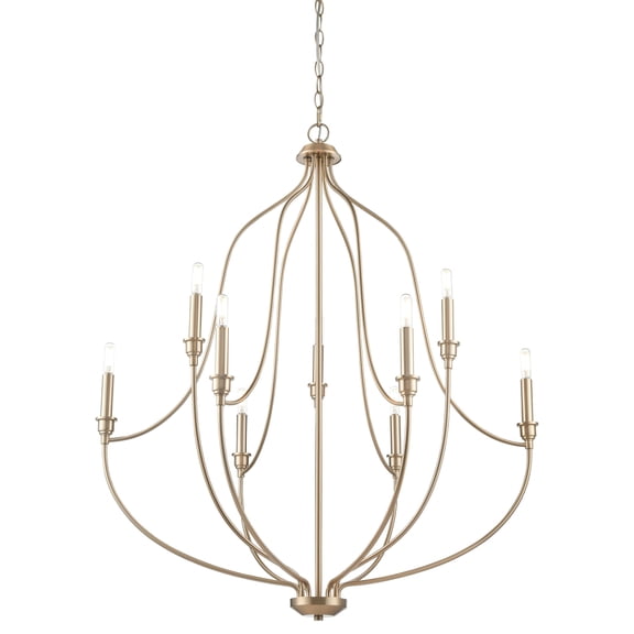 Millennium Lighting 98009-MG Senoia 9 Light 33" Wide Pillar Candle Style Chandelier - Gold