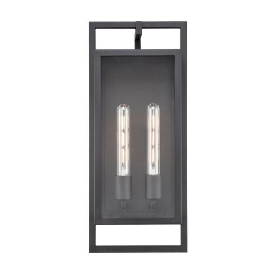 Millennium Lighting Agatha 2 Light Outdoor Wall Sconce in Textured Black 19.6 Inch