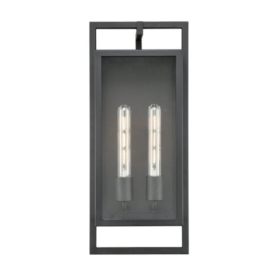 Millennium Lighting  Agatha 2 Light Outdoor Wall Sconce in Textured Black 19.6  Inch